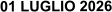 01 LUGLIO 2026