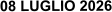 08 LUGLIO 2026